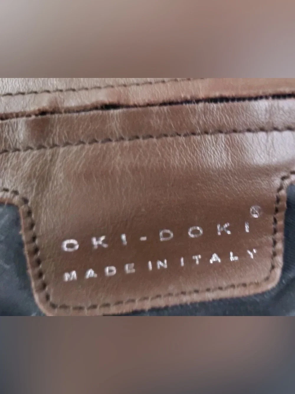 Oki-Doki Brown Faux Leather Hobo Shoulder Bag Made in Italy
